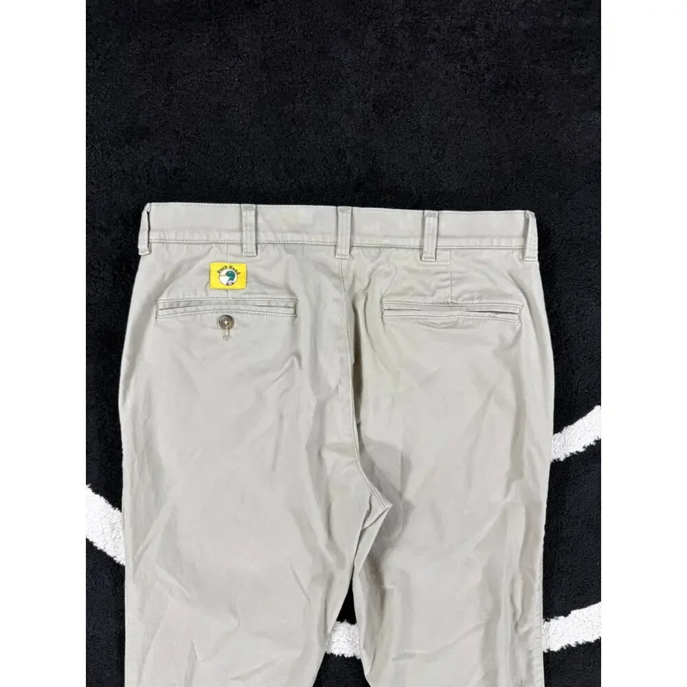 Duck Head Pants Mens 32x32 Khaki Chino Hiking Tan Cotton Causal Outdoor Stretch